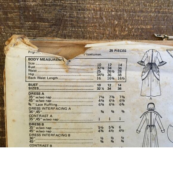 Vintage Butterick Sewing Pattern 4206 Costume Pilgrim Colonial Dutch 12 UNCUT - Picture 2 of 4